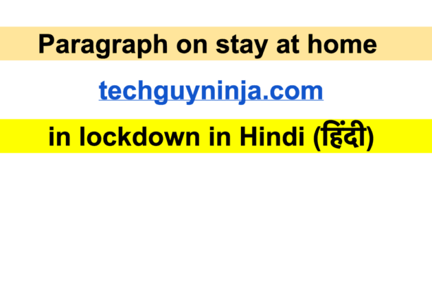 Paragraph on stay at home in lockdown in Hindi